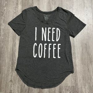 Fifth Son "I need coffee" scoop tee | Large